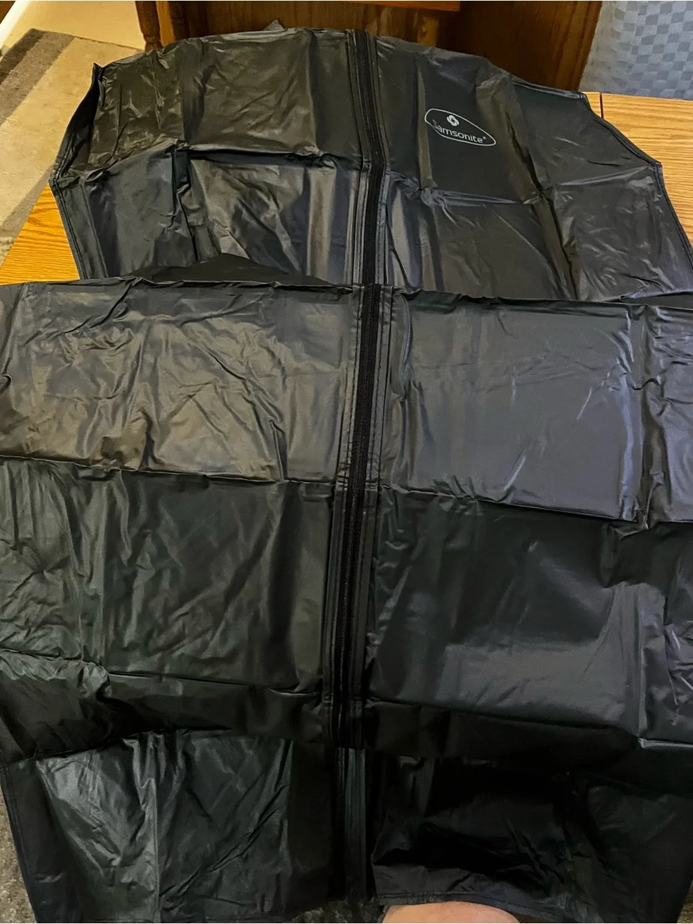 Samsonite Black Travel Zip Garment Bag with Logo
